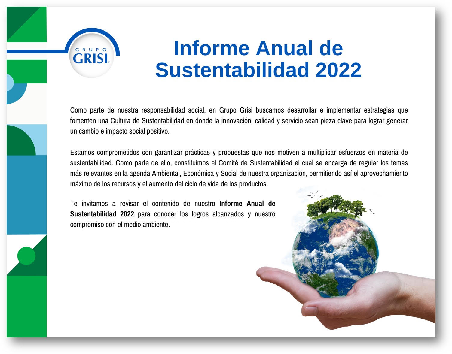 Conoce nuestro Informe Anual de Sustentabilidad 2022 Conoce nuestro Informe Anual de Sustentabilidad 2022